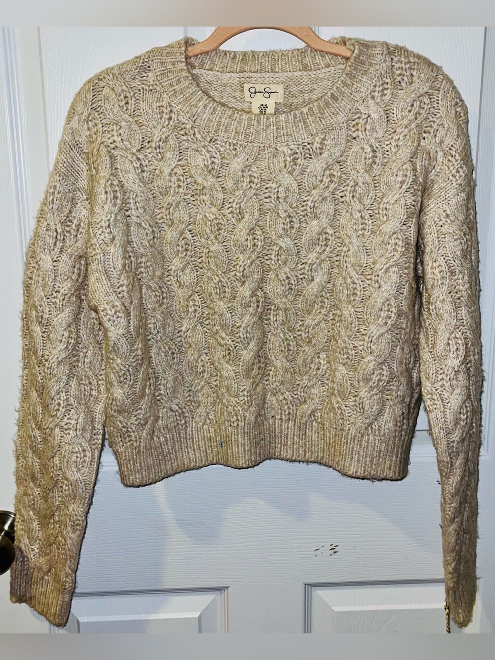 Jessica Simpson Women’s medium cream cable knit sweater NWT